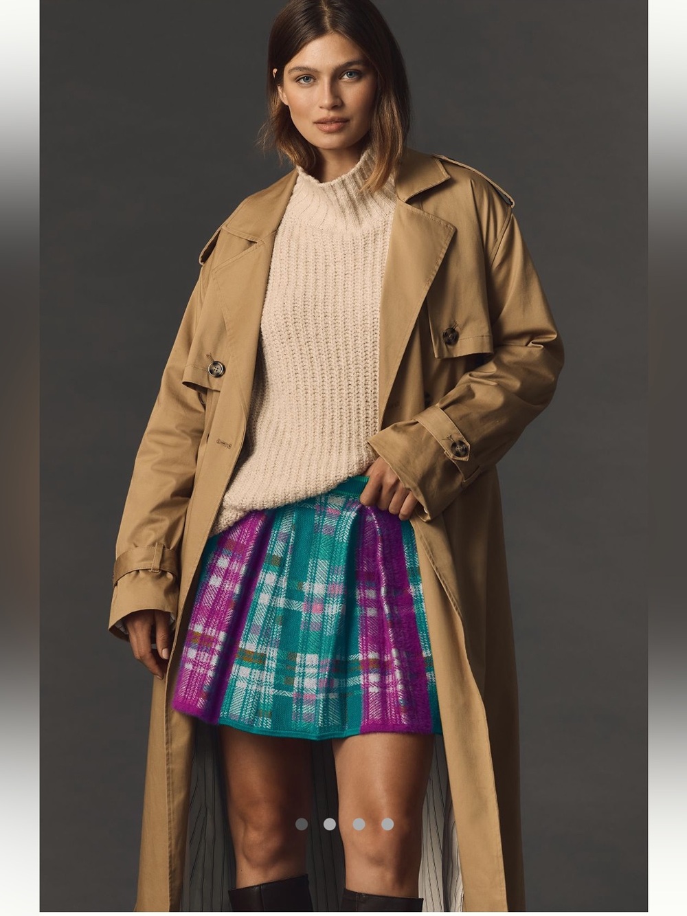 Anthro Plaid Sweater Skirt